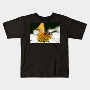 Black and White Bee Photobombed by a Skipper Kids T-Shirt